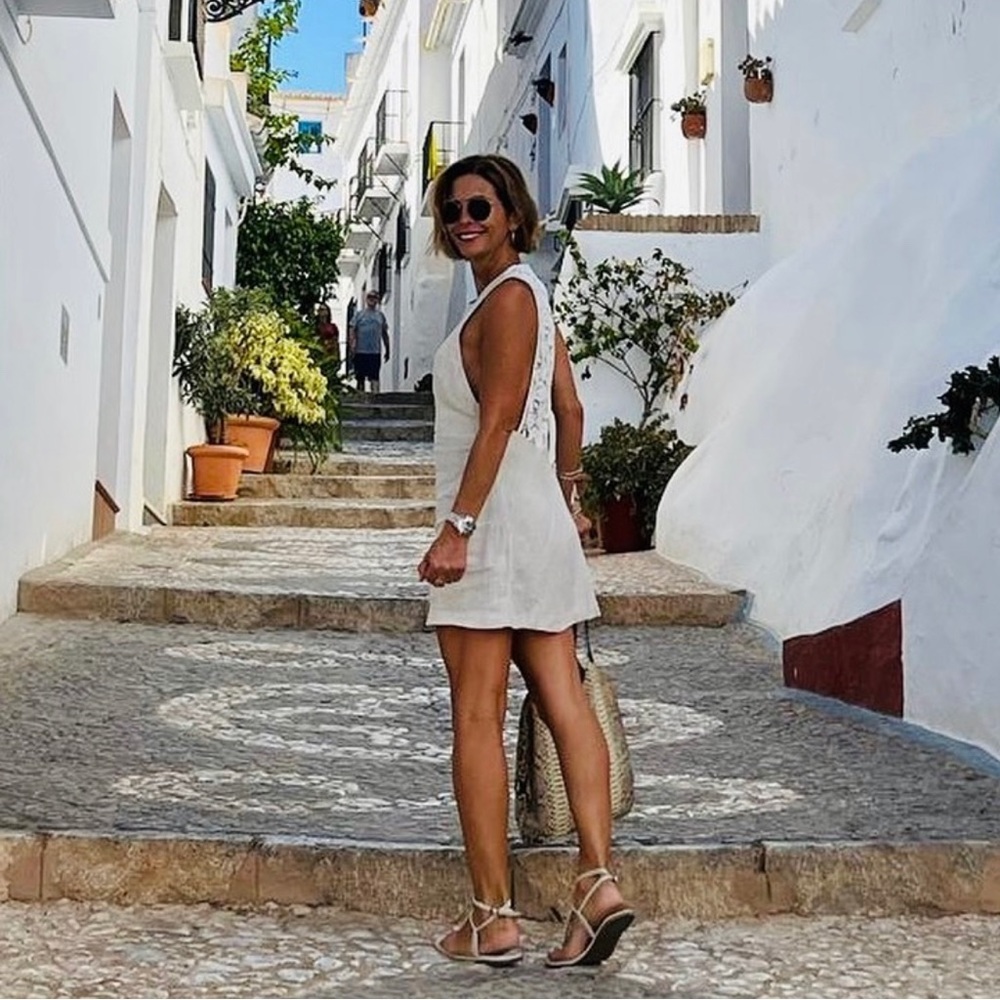 ZARA Linen Crochet Mini Dress - XS